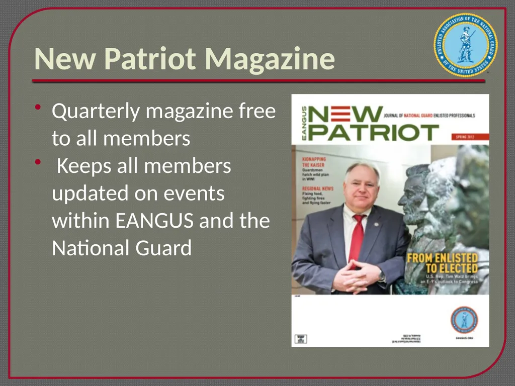 Enlisted Association of the National Guard of the - slide 18 of 22