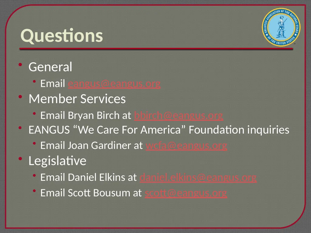 Enlisted Association of the National Guard of the - slide 22 of 22