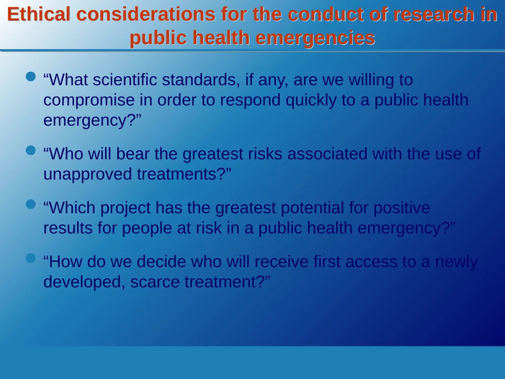 WHO Training Manual Ethics in epidemics, - slide 4 of 23
