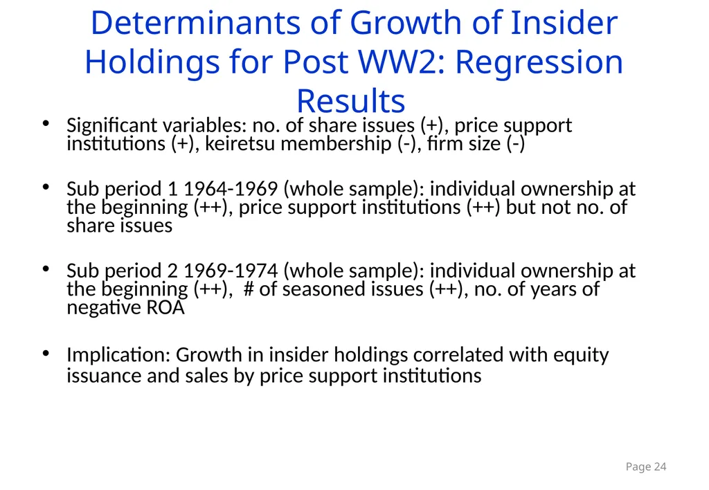 The Ownership of Japanese Corporations in the 20th - slide 24 of 25