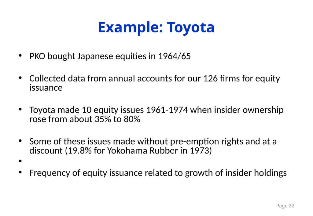 The Ownership of Japanese Corporations in the 20th - slide 22 of 25