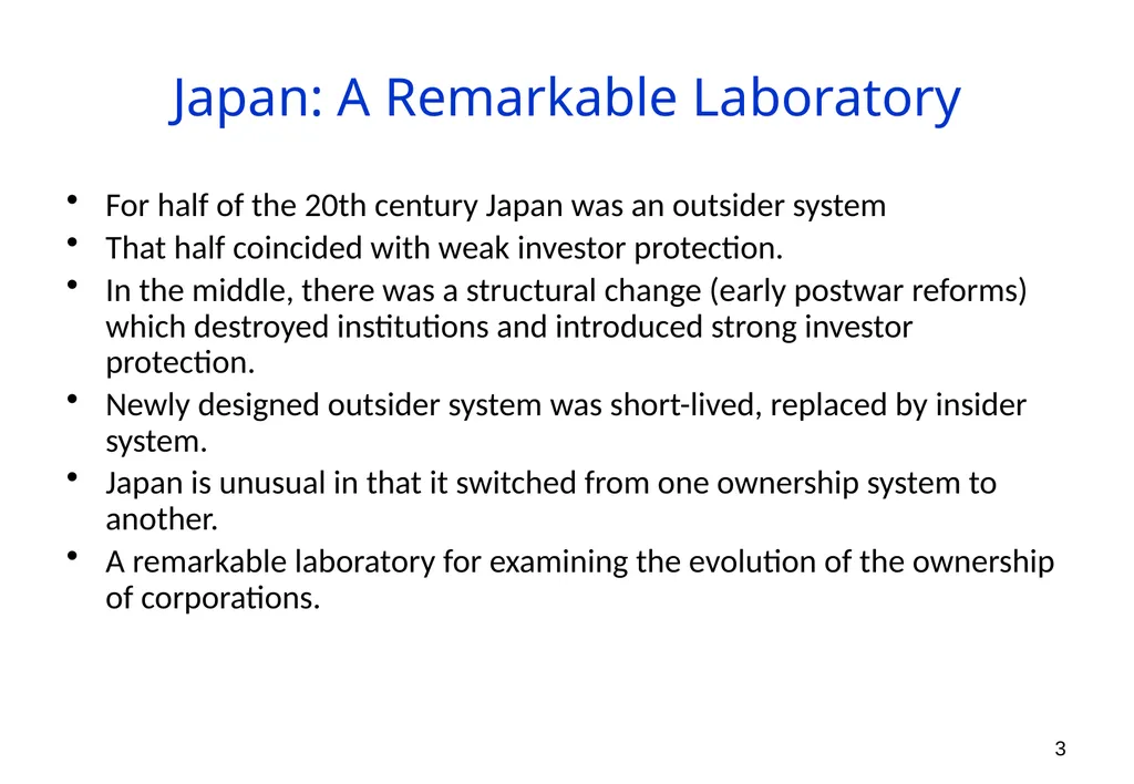 The Ownership of Japanese Corporations in the 20th - slide 3 of 25