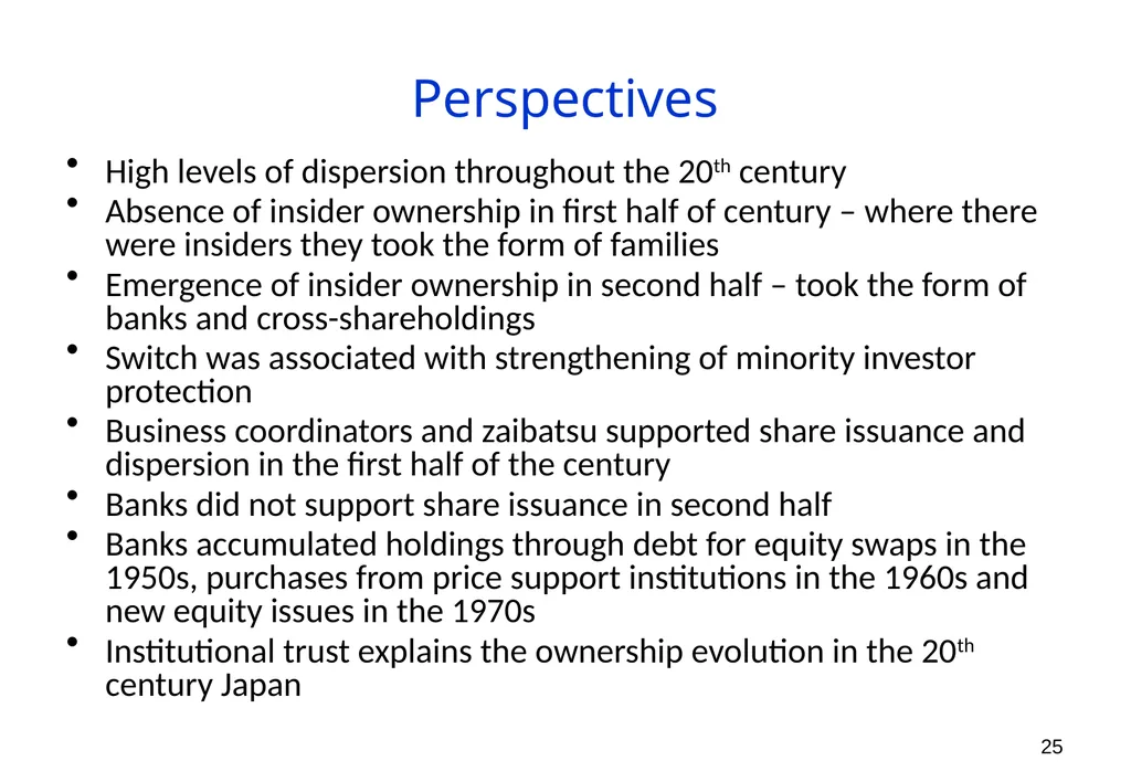 The Ownership of Japanese Corporations in the 20th - slide 25 of 25