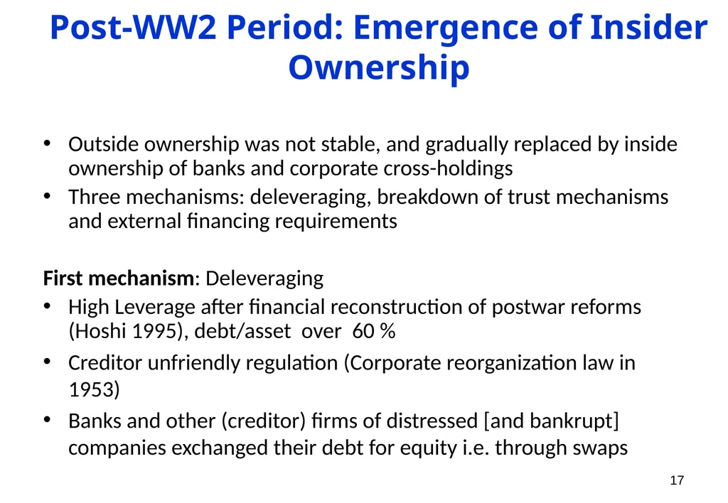 The Ownership of Japanese Corporations in the 20th - slide 17 of 25