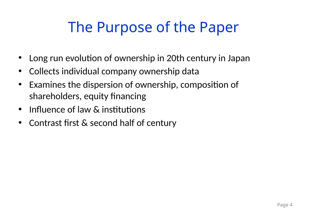 The Ownership of Japanese Corporations in the 20th - slide 4 of 25
