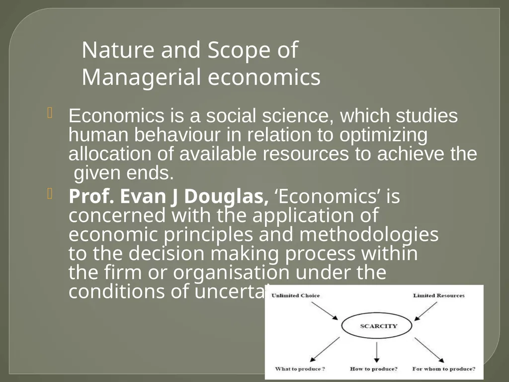 Nature and Scope of Managerial Economics -SARIKA - slide 2 of 22
