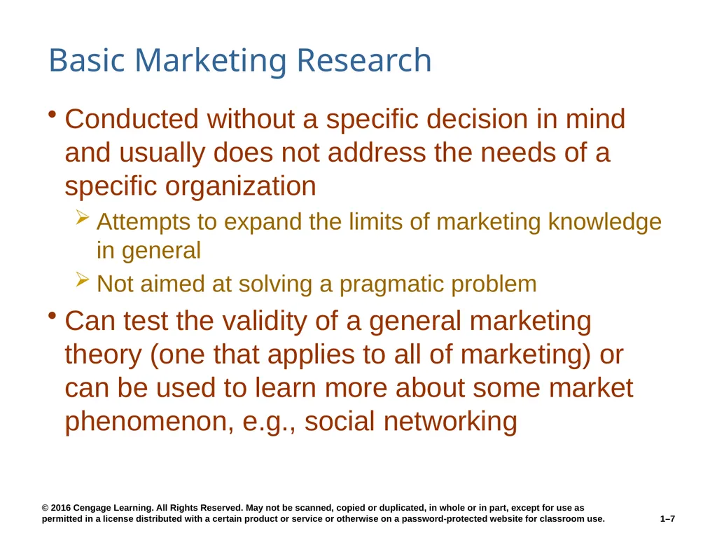 Chapter 1 The Role of Marketing Research Know what - slide 7 of 31