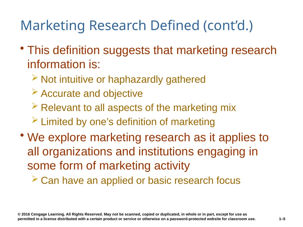 Chapter 1 The Role of Marketing Research Know what - slide 5 of 31