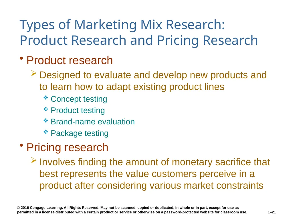 Chapter 1 The Role of Marketing Research Know what - slide 21 of 31