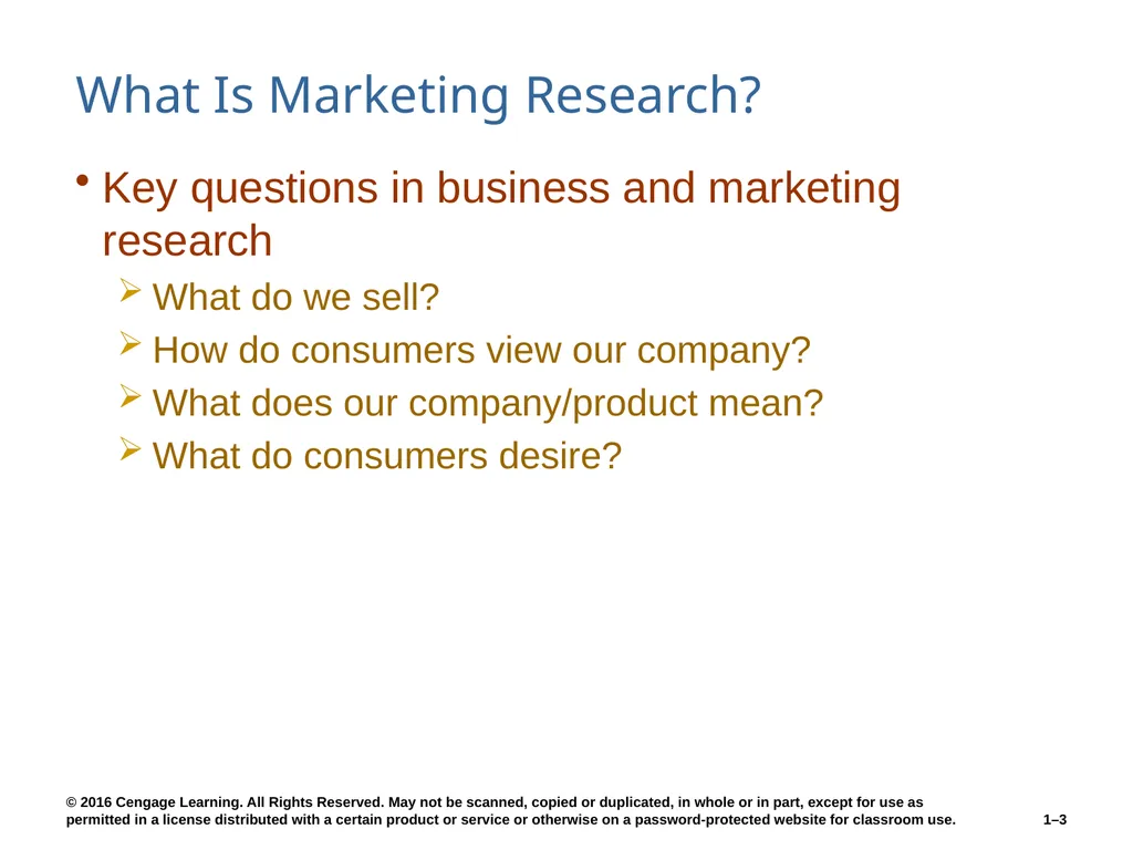 Chapter 1 The Role of Marketing Research Know what - slide 3 of 31