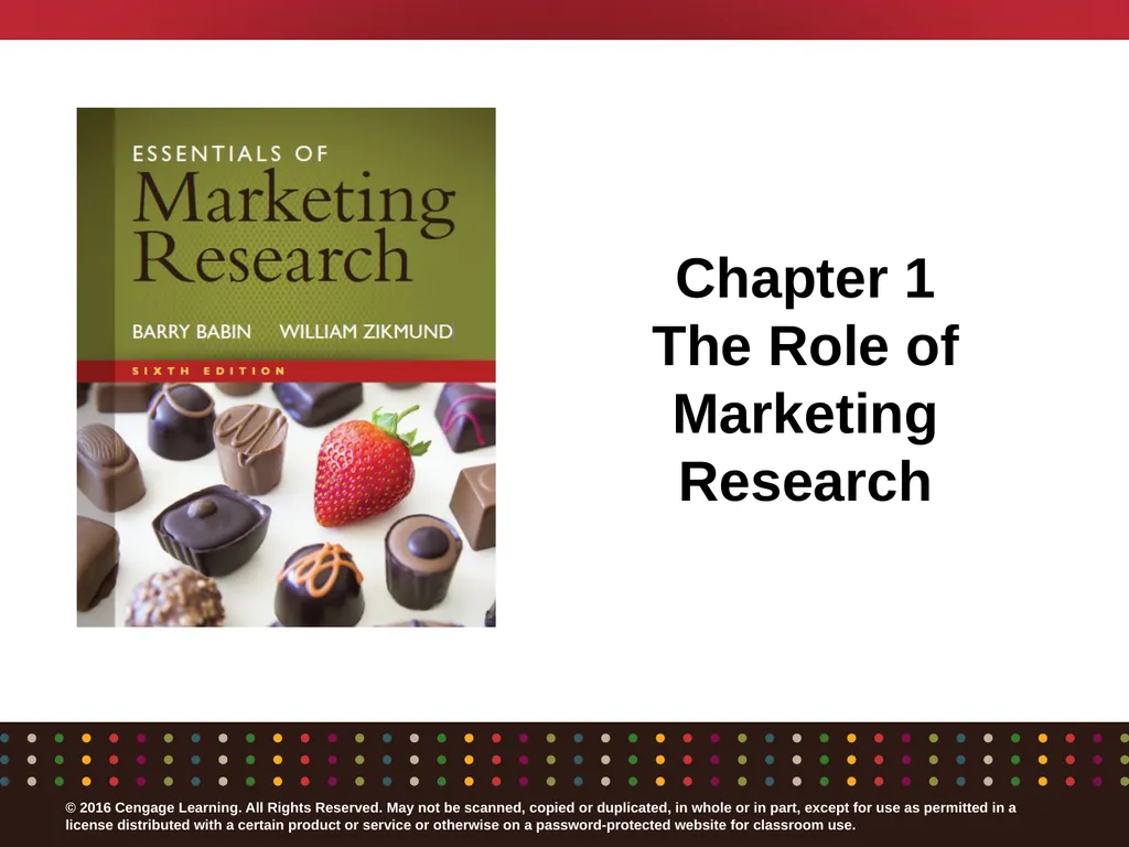 Chapter 1 The Role of Marketing Research Know what
