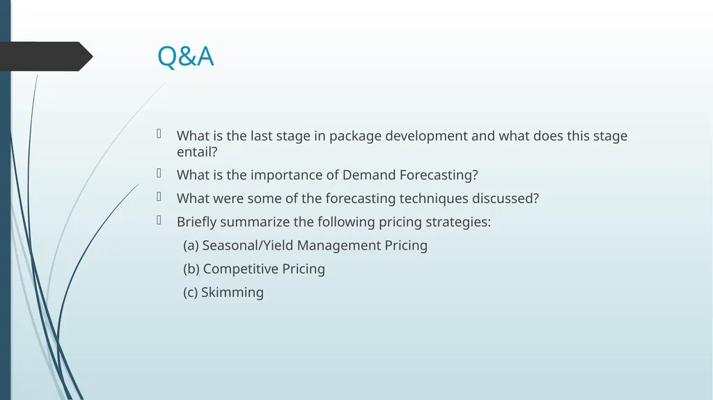 Unit 10: Tour Operations Management CLASS 4 TOPICS - slide 26 of 26