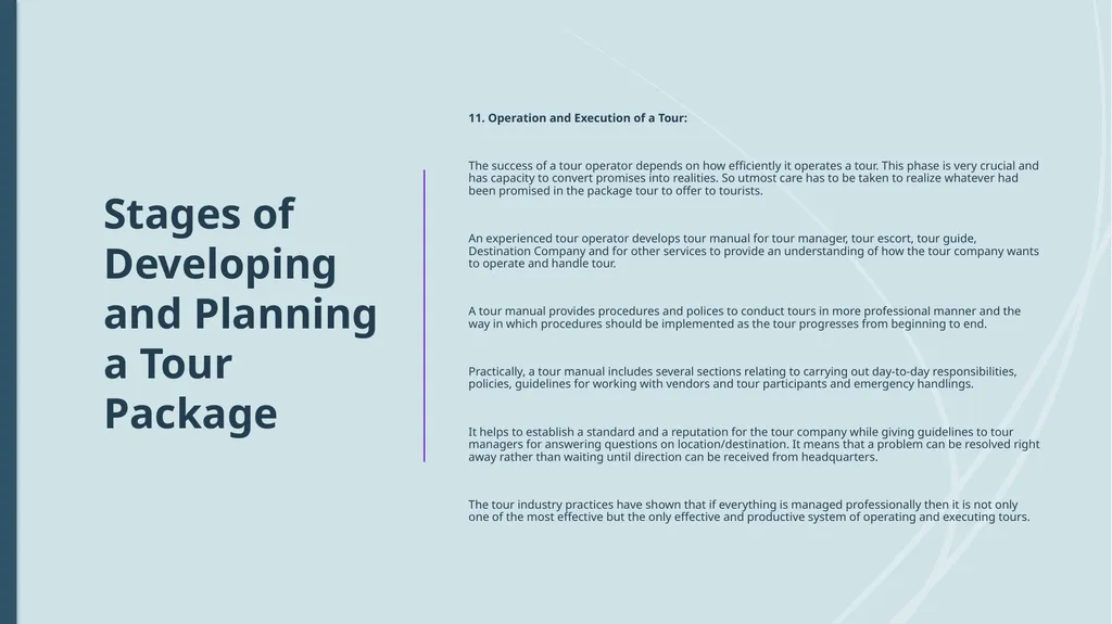 Unit 10: Tour Operations Management CLASS 4 TOPICS - slide 15 of 26