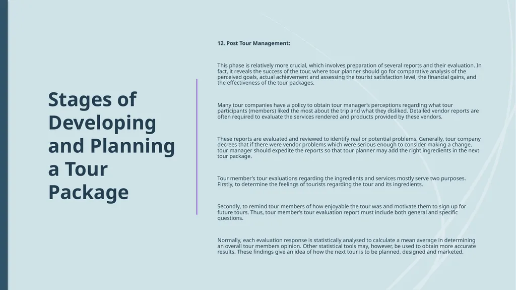 Unit 10: Tour Operations Management CLASS 4 TOPICS - slide 16 of 26