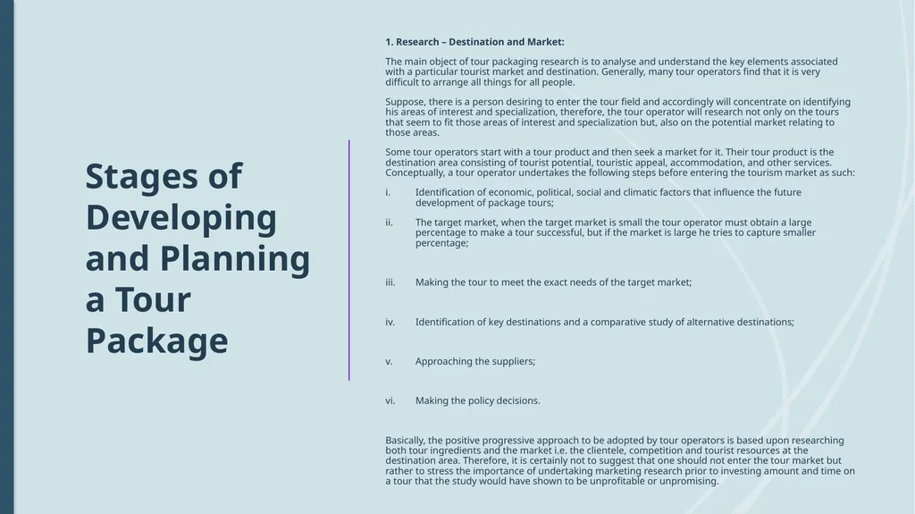 Unit 10: Tour Operations Management CLASS 4 TOPICS - slide 4 of 26