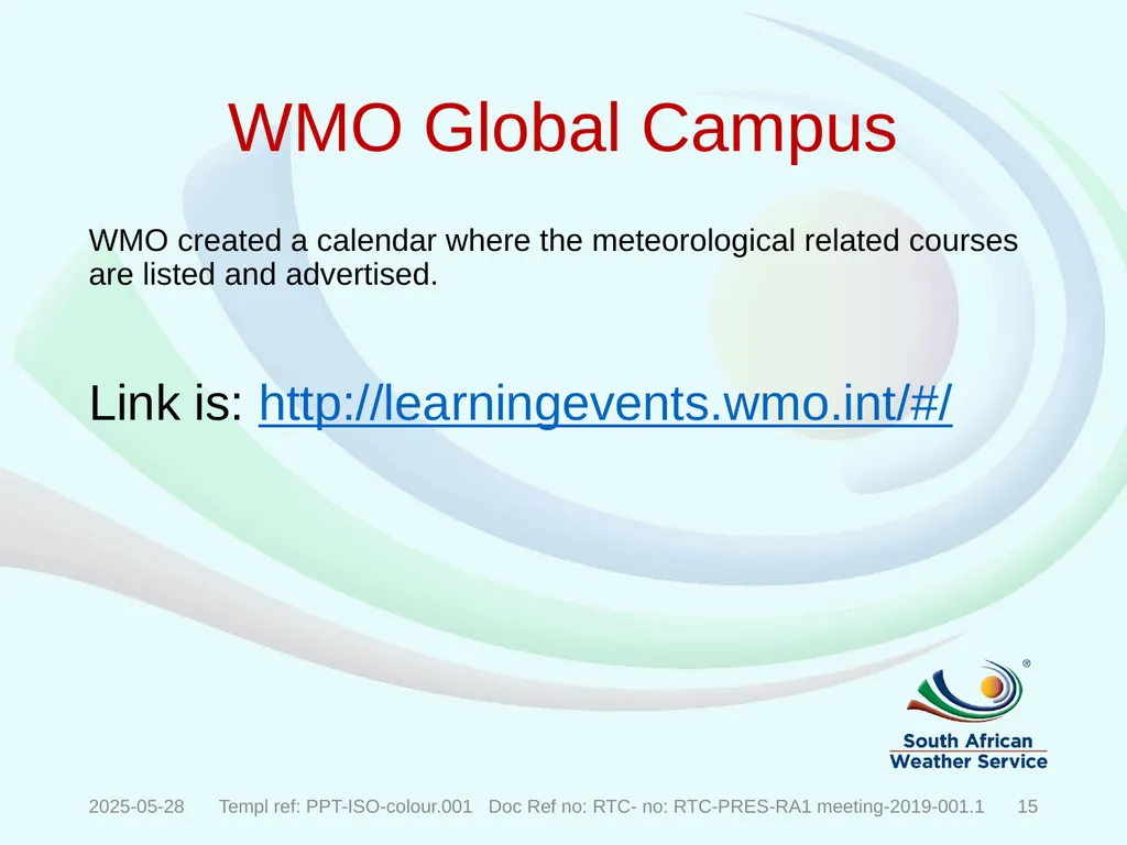 Recognized World Meteorological Organization (WMO) - slide 14 of 15