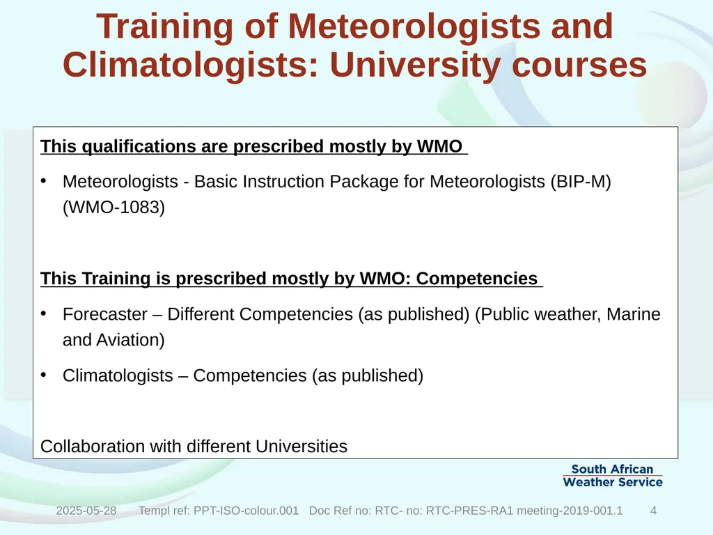 Recognized World Meteorological Organization (WMO) - slide 3 of 15