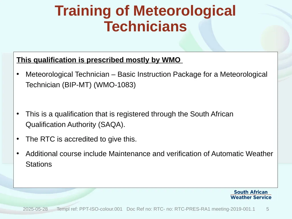 Recognized World Meteorological Organization (WMO) - slide 4 of 15
