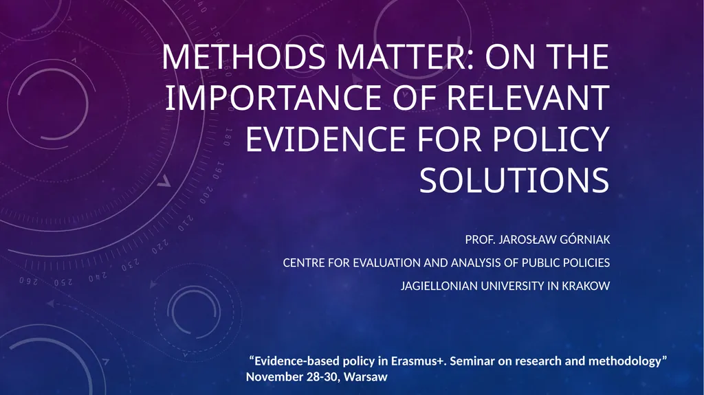 MethodS matter: on the importance of relevant - slide 1 of 21