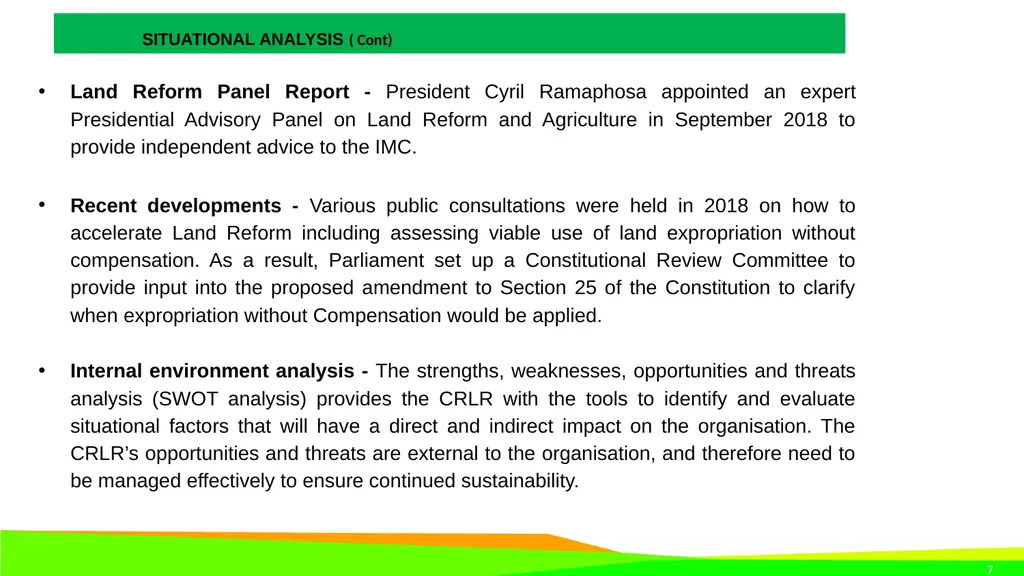 STRATEGIC PLAN 2021-2024 AND ANNUAL PERFORMANCE - slide 7 of 37