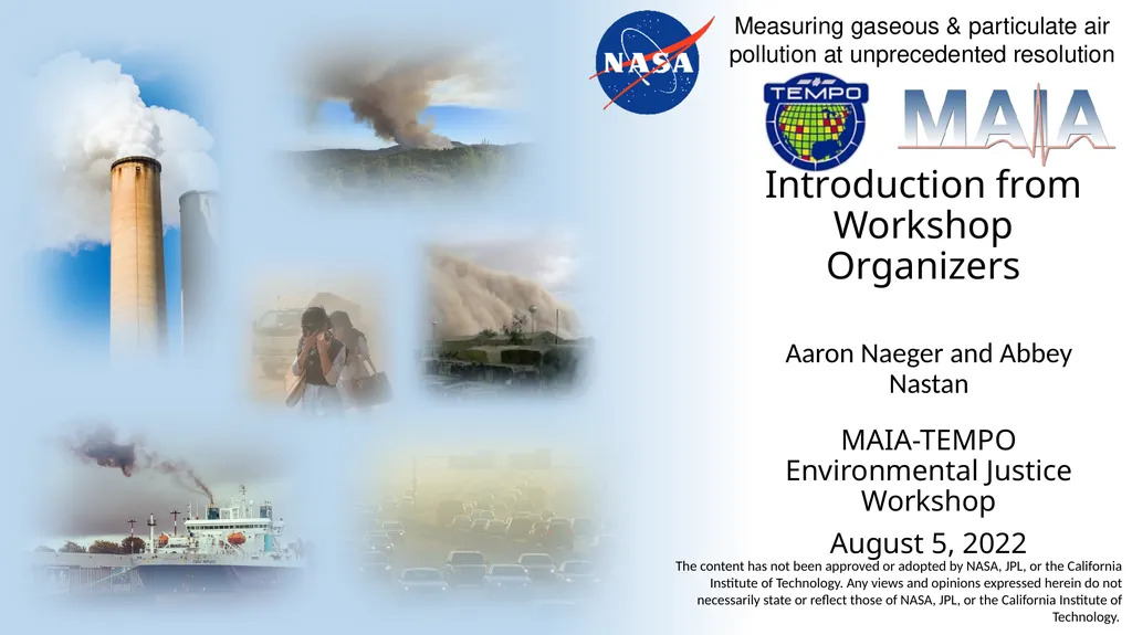 Introduction from Workshop Organizers Aaron Naeger - slide 1 of 13