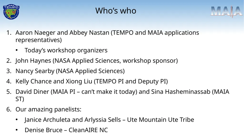 Introduction from Workshop Organizers Aaron Naeger - slide 6 of 13
