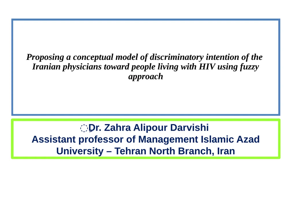 Proposing a conceptual model of discriminatory - slide 1 of 67