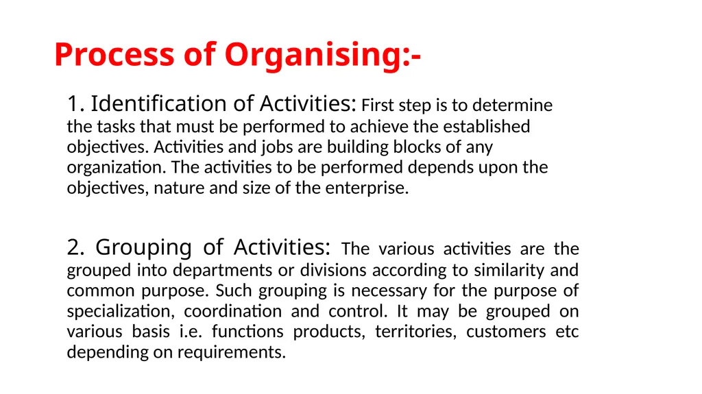 Topic : ORGANISING CONTEXT:- WHAT IS ORGANISING? - slide 14 of 17