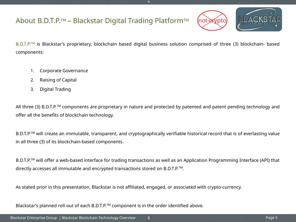 Overview : Blackstar Enterprise Group Inc. - slide 5 of 15