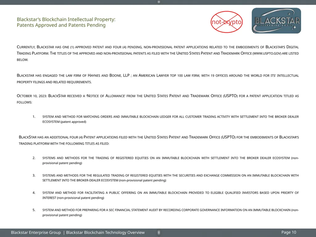 Overview : Blackstar Enterprise Group Inc. - slide 10 of 15
