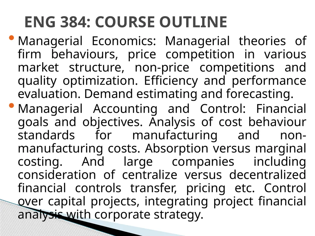 ENG 384: ENGINEERING LAW AND MANAGERIAL ECONOMICS - slide 6 of 258