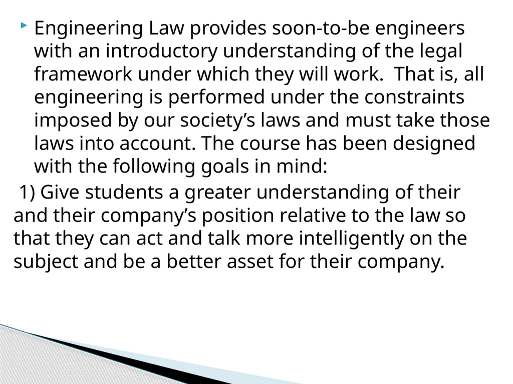 ENG 384: ENGINEERING LAW AND MANAGERIAL ECONOMICS - slide 21 of 258