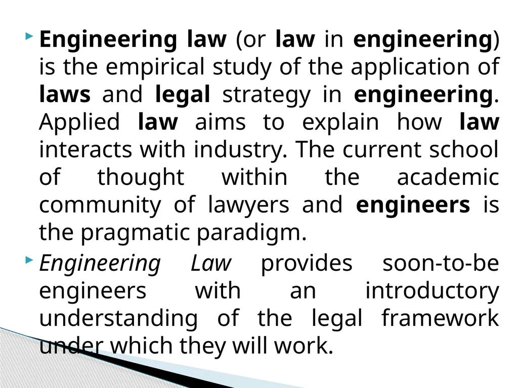 ENG 384: ENGINEERING LAW AND MANAGERIAL ECONOMICS - slide 19 of 258