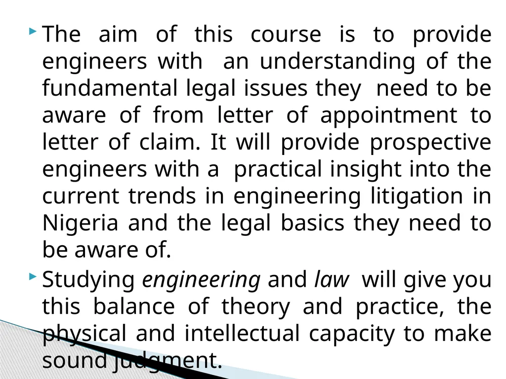 ENG 384: ENGINEERING LAW AND MANAGERIAL ECONOMICS - slide 13 of 258