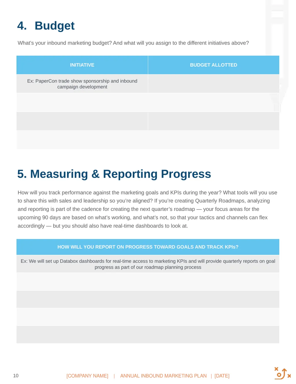 Annual Inbound Marketing Plan Template [Your - slide 10 of 11