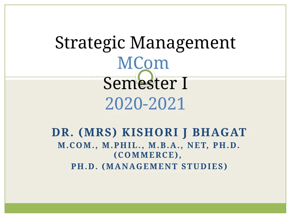 Dr. (Mrs) Kishori J Bhagat M.Com., M.Phil.,