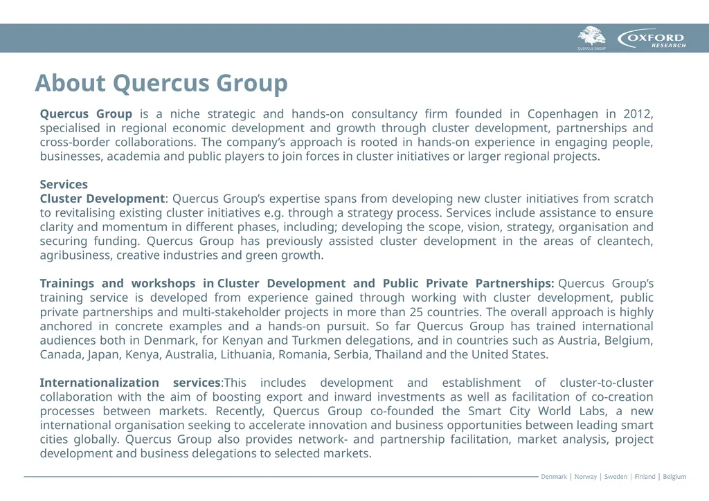 Oxford Research’s and Quercus Group’s - slide 11 of 12
