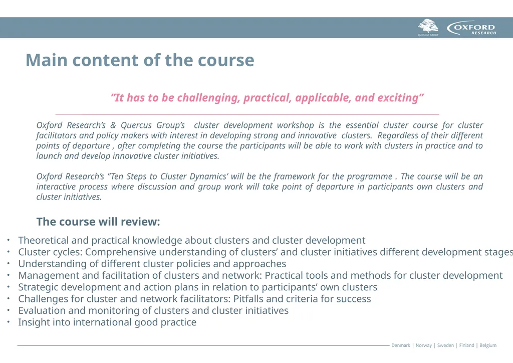 Oxford Research’s and Quercus Group’s - slide 3 of 12