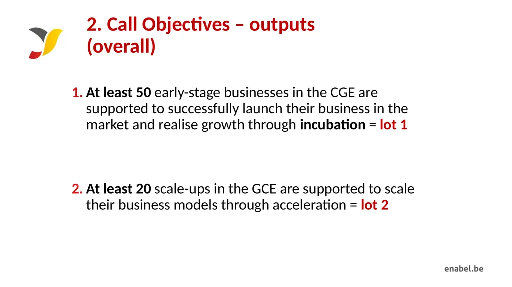 Call For Proposals INCUBATION AND ACCELERATION - slide 10 of 61