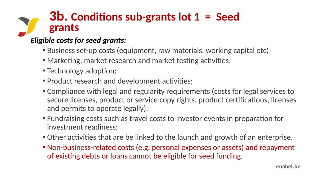 Call For Proposals INCUBATION AND ACCELERATION - slide 34 of 61