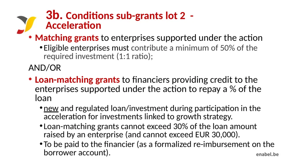 Call For Proposals INCUBATION AND ACCELERATION - slide 35 of 61