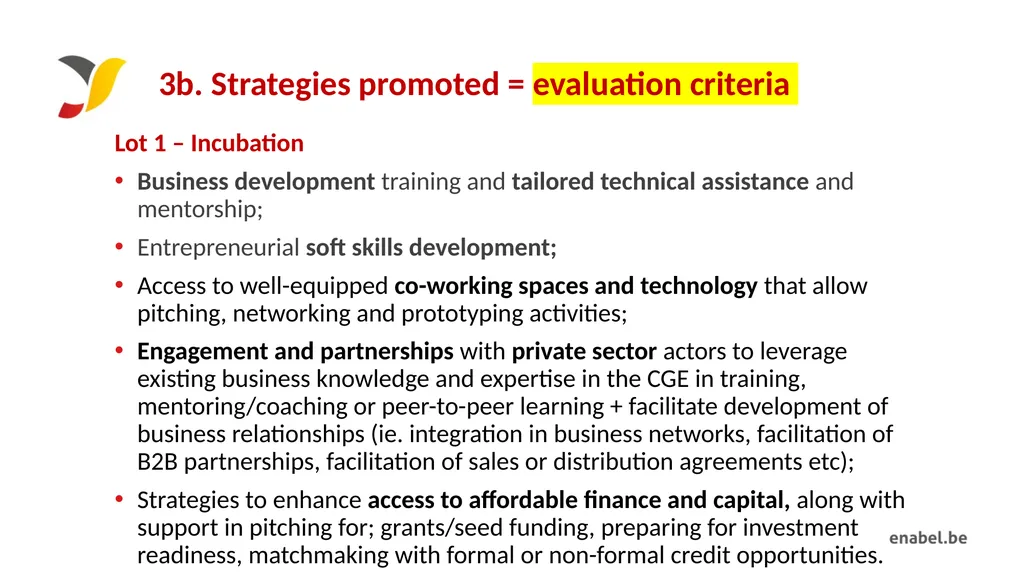 Call For Proposals INCUBATION AND ACCELERATION - slide 29 of 61