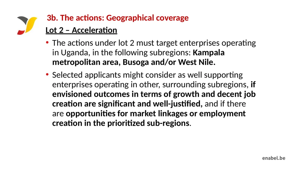 Call For Proposals INCUBATION AND ACCELERATION - slide 27 of 61