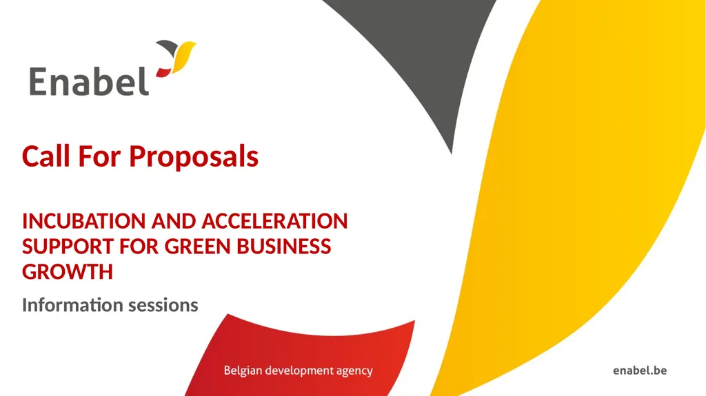 Call For Proposals INCUBATION AND ACCELERATION - slide 1 of 61