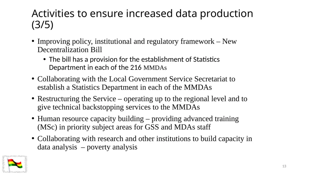 Status of Implementation of SDG Indicator - slide 13 of 17