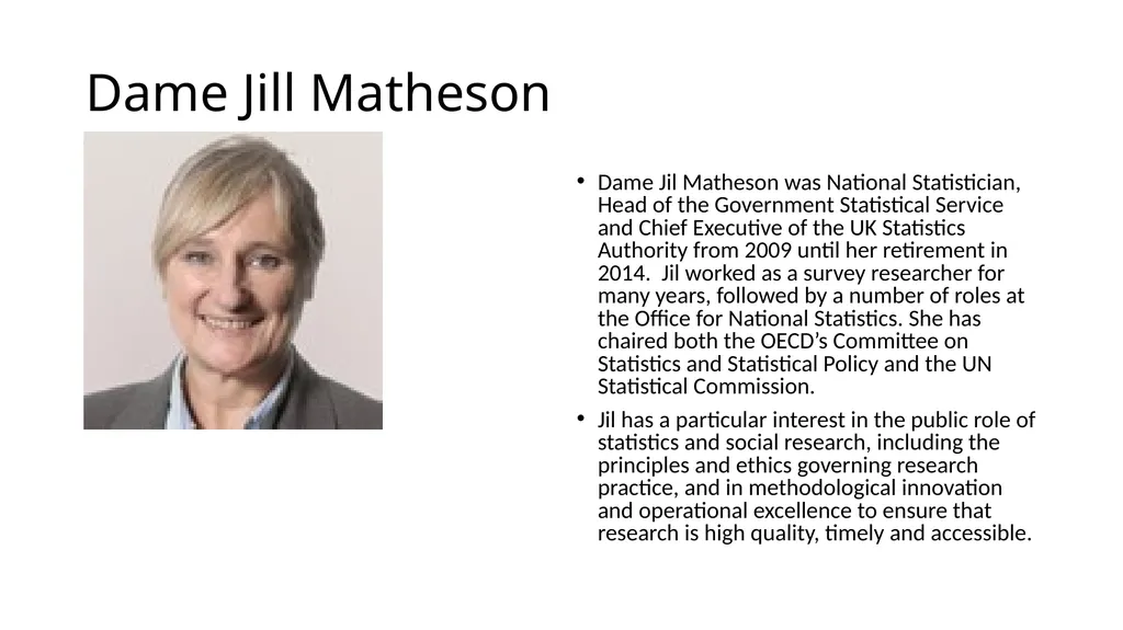 Barbara Noble Barbara is an established research - slide 4 of 11