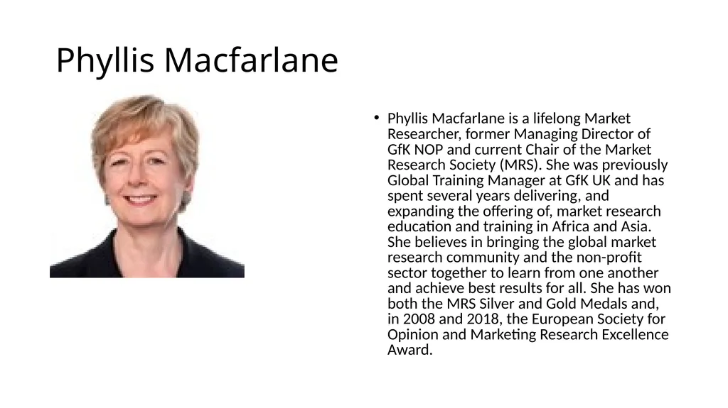 Barbara Noble Barbara is an established research - slide 8 of 11