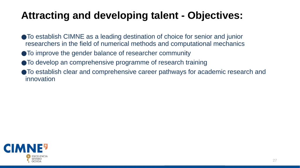CIMNE DRAFT STRATEGIC PLAN: Javier Bonet Contents: - slide 27 of 47