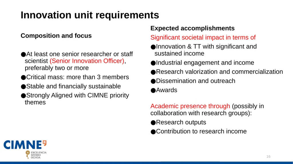 CIMNE DRAFT STRATEGIC PLAN: Javier Bonet Contents: - slide 16 of 47