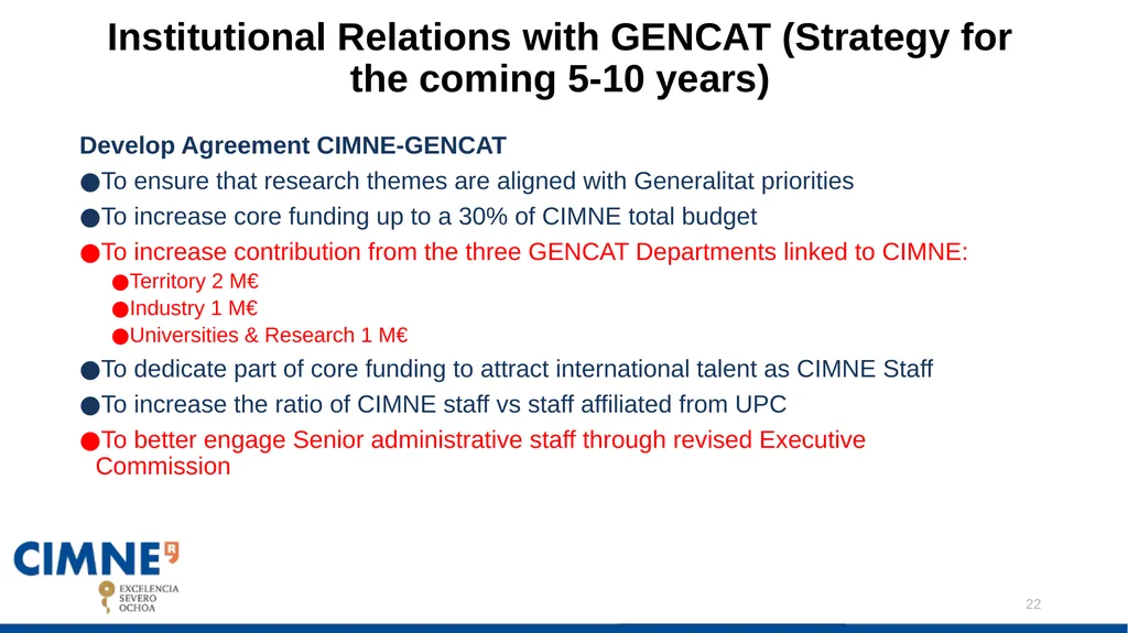 CIMNE DRAFT STRATEGIC PLAN: Javier Bonet Contents: - slide 22 of 47